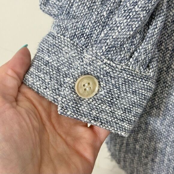 Bohme Boho Lightweight Frayed Casual Button Up Shacket Shirt Women’s Small - Picture 4 of 11